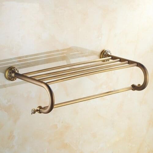 Copper fixed bathroom towel racks bars vintage, Retro towel bars holder wall mounted, Brass antique bathroom towel rack shelf