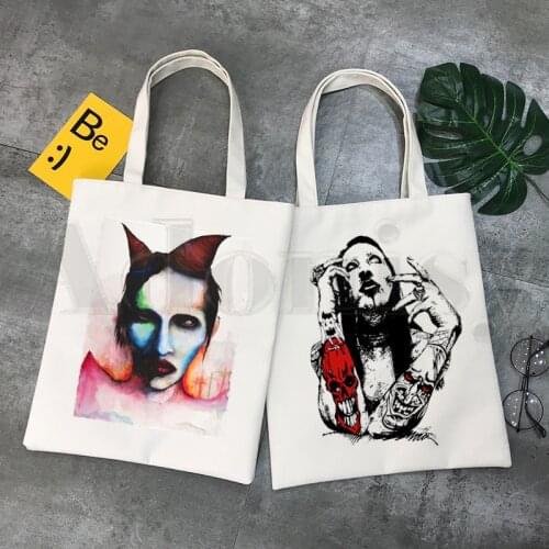 Marilyn Manson Vintage New Female Handbags Hot Selling Fashion Handbag Canvas Bag Tote Ladies Casual Shoulder Bag Shopping Bags
