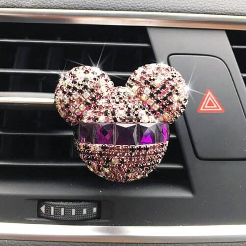 Cute Car Decoration Interior Air Freshener In Auto Outlet Perfume Clip Car Scent Aroma Diffuser Bling Car Accessories Girls Gift