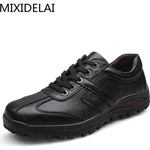 Men Plus size 46,47,48 Dropshipping Fashion Men shoes Genuine Leather Outdoor Mens Casual shoes Male Formal Creepers