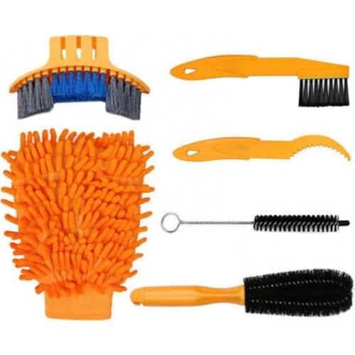 6-Piece Set Multifunctional Bicycle Bike Cleaning Brushes Maintenance Tools Kit