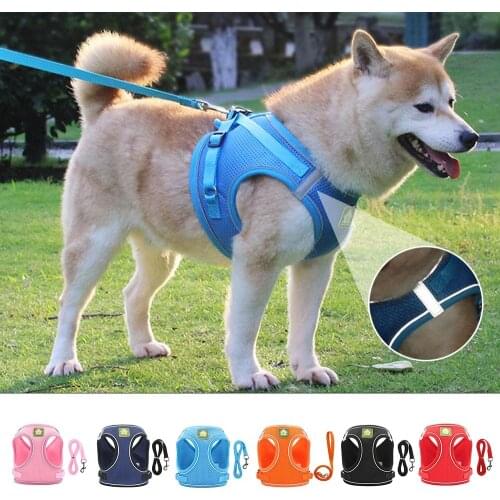 Pet Chest Harness Small Bulldog Medium Dog Cat Harness Leash Vest Type Reflective Safety Belt And Leash Set Pet Supplies