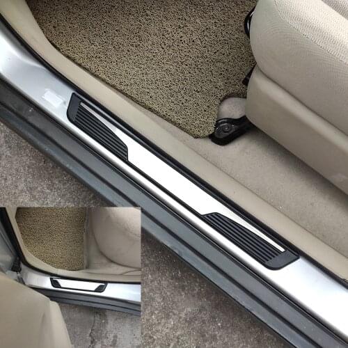 For Car Accessories Skoda Octavia A7 Stainless Steel Door Sill Scuff Plate Protector Pedals Cover Auto Sticker Styling 2015 2019