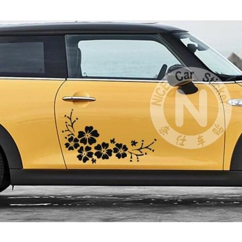 Car Stickers Flowers Sakura Beautiful Creative Decals For Door Auto Tuning Styling Waterproof 30x16cm 50x27cm D22