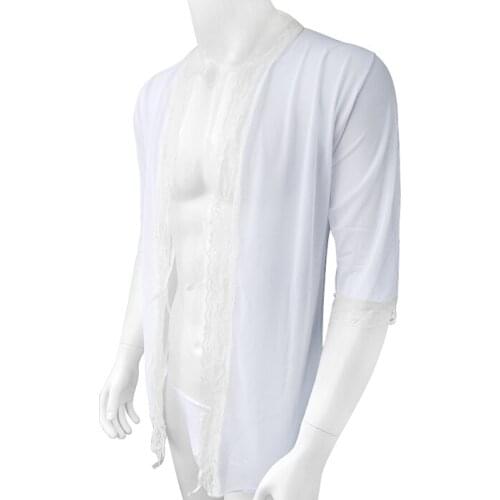 Sissy Lingerie Hot Sexy Dress Crossdressing Men Sleepwear Male Adjustable Straps Ruffled Lace Soft Dress Babydolls Nightwear