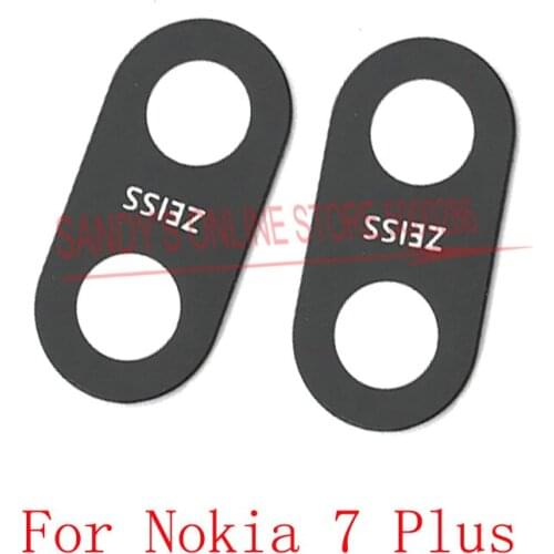 New Rear Back Camera Glass Lens Cover For Nokia 7 Plus 7plus NK 7+ Main Big Back Camera Lens Glass With Sticker Parts