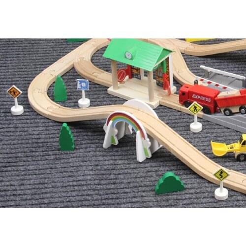 New White Rainbow Bridge Track S Tracks Train Railway Accessories Wooden Tracks DIY Slot Xmas Gift for Kids EDWONE