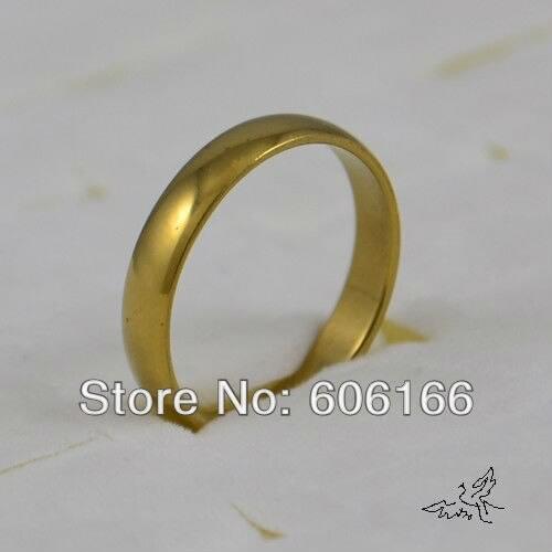 30pcs 4mm Wedding Bands Engagement Ring Mix Size Gold Tone Polishing Dome Half Round Stainless Steel Rings Fashion Jewelry