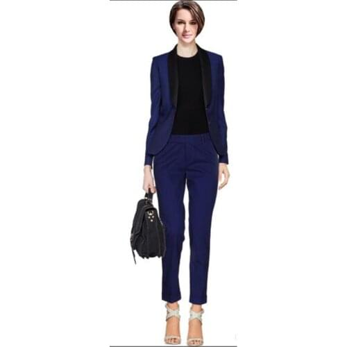Jacket+Pants Womens Business Suit Female Office Uniform Ladies Formal Trouser Suit Single Breasted Womens Tuxedo Custom Made