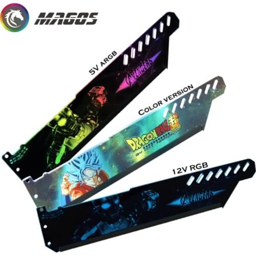 Customized RGB Graphics Card Support Personalize Anime/Game Themes Scenes,PC Panel-GPU Holder Chassis Decoration,12V/5V MB SYNC