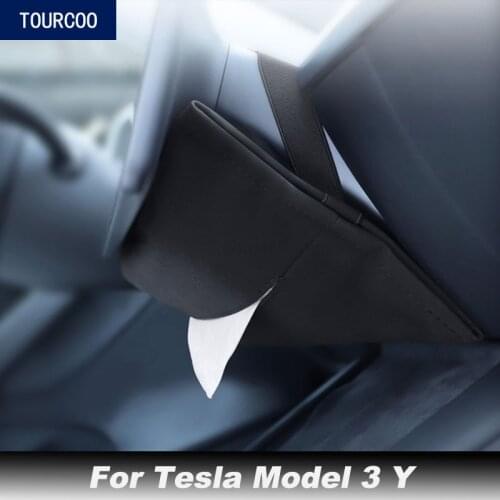 Car Interior Hanging Hidden Tissues Box for Tesla Model 3 Y Car Refitting Accessories