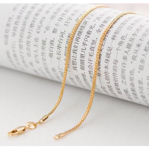 Popular yellow plated Miami cuban snake chain for men women 24 inches 2mm 5g thin long gold necklace & pendant