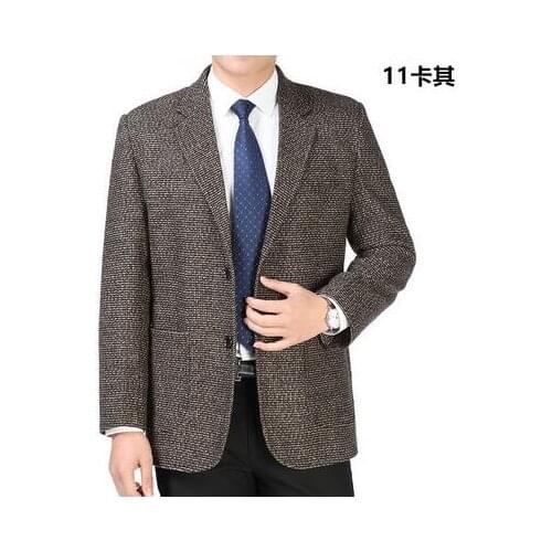 Middle-aged casual suits men blazer autumn coats mens winter jacket masculino slim fit casaco jaqueta masculina b314