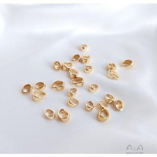 14k copper-clad real gold color melon seed buckle handmade diy jewelry accessories hand-made pendant buckle necklace pendant bea