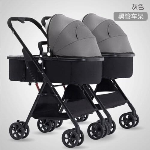 Twin Stroller Sit-down Detachable High-View Lightweight Folding Shock-Absorbing Stroller
