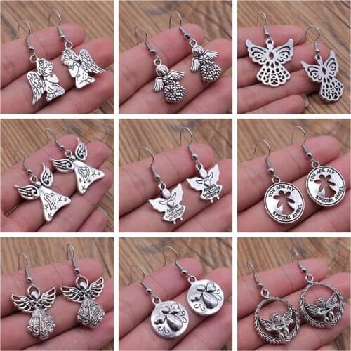 1 Pair stub earring Angel And Virgin Mary earrings women earrings man earrings vintage earrings small