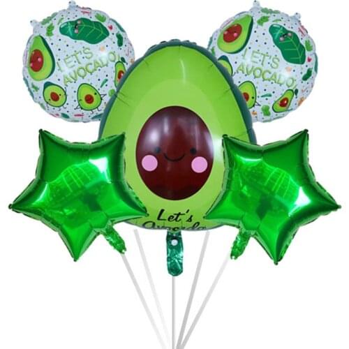 5pcs Avocado Balloons Foil Fruit Birthday Party Decorations Adult Fruit Party Decor Lets Avocado Party Supplies Children Ball