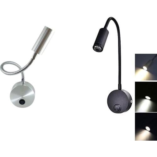 1W 3W LED Hoses Wall Lamp Flexible Home Hotel Bedside Reading Lamp Wall Light Modern Fashion Book Lights LED Bulbs