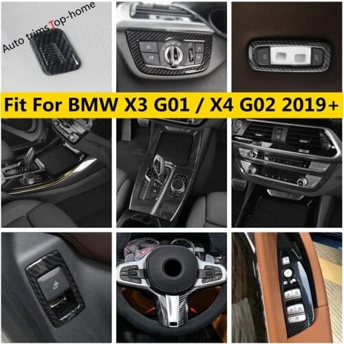 Carbon Fiber Interior For BMW X3 G01 2018 -2021 X4 G02 2019 -2021 Dashbaord Air AC Handle Bowl Gear Panel Cover Trim Accessories
