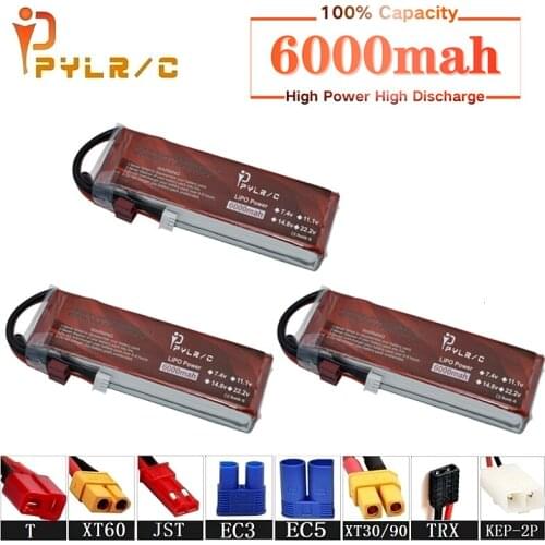 High Rate 11.1v 6000mAh Lipo Battery For RC Helicopter Parts 3s Lithium battery 11.1v 45C RC Cars Airplanes Drone Battery T/XT60
