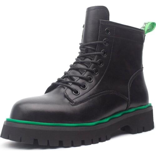 Krasovki Platform Chunky Heel 2021 Women Boots Genuine Leather Autumn Winter Motorcycle Booties Platform Thick Sole Shoes