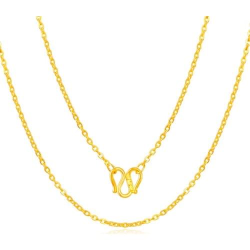 High Quality 24K Yellow Gold Necklace Chain Women 999 Gold O LINK Chain Necklace