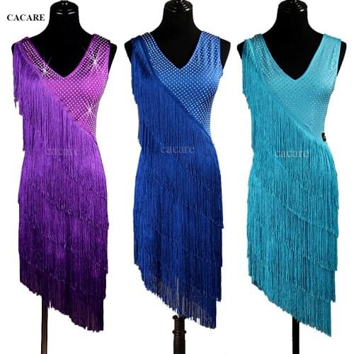 CACARE Fringed Dress Latin Dance Dress Women Latin Dance Competition Dresses Salsa Costumes Customize D0286 Tassels