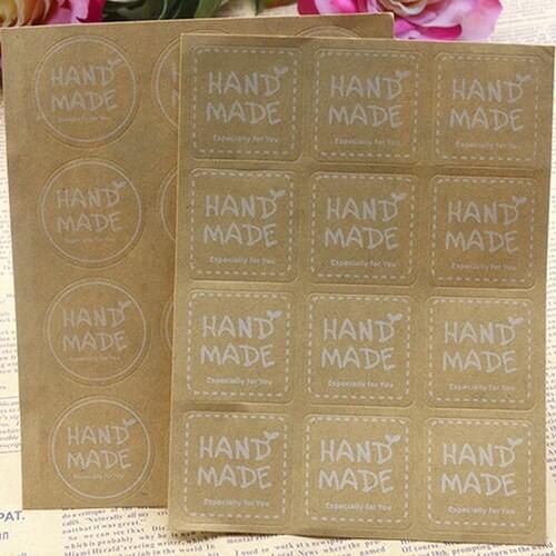 10 Sheets Cupcake Party Gift Bag Boxes Hand Made Craft Seal Stickers Labels