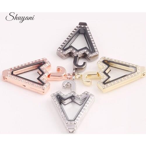 10pcs/lot NEW Floating Silver Umbrella Locket Pendant Rhinestone Magnetic Living Memory Glass Floating Charm Locket