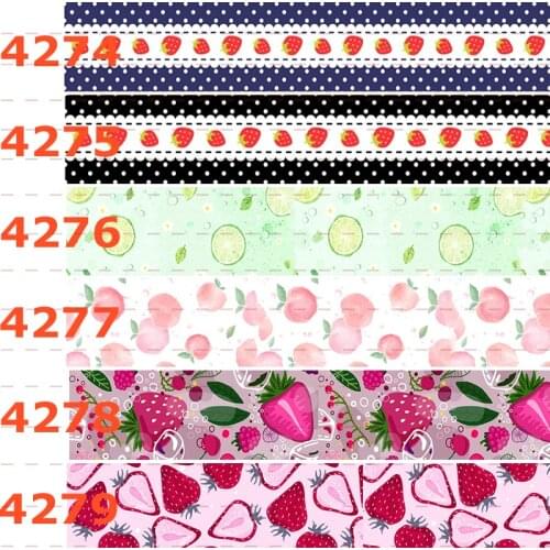 10yards - different size - Fruit pattern ribbon-Summer/Fruit/Watermelon/lemon/strawberry printed grosgrain ribbon/satin ribbon