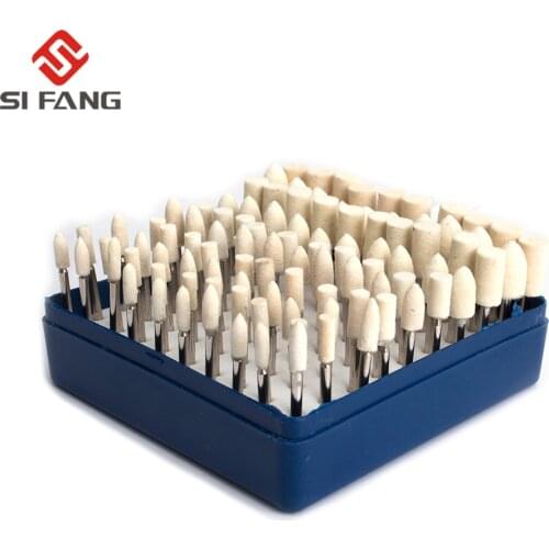 100 pcs Wool Felt Grinding Heads 4-10mm Dremel Mini Drill Felt Wheel for Metal Polish for pneumatic, electric grinding machine