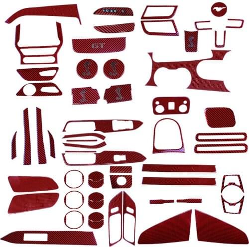 2021 Suitable For 15-20 Mustang Red Carbon Fiber Interior Trim Sets