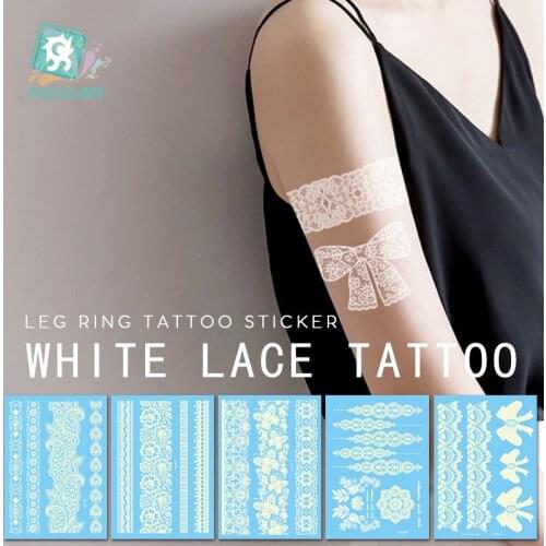 25 Styles Sexy Lace white Henna Temporary Tattoo Sticker Women Hand Jewelry PasteTatoo Waterproof Fake Body Art Tattoo Stickers
