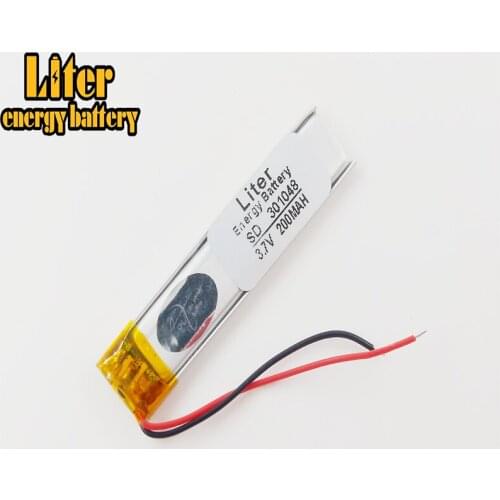 3.7V 200mAh 301048 Lithium Polymer Li-Po li ion Rechargeable Battery cells For Mp3 MP4 MP5 GPS PSP mobile bluetoot