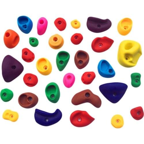 32 Pcs PE Safety Materials Children Rock Climbing Wall Stones With Screws Kindergarten Indoor Climbing Coordinate Training
