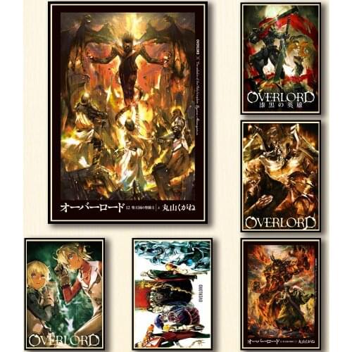 46 Designs Anime OVERLORD Whitepaper Poster HomeDecal Painting Wall Sticker for Coffee House Bar
