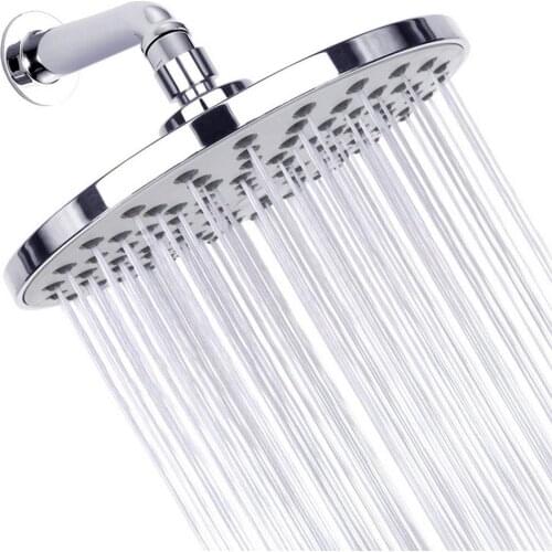 8-Inch Bathroom Top Spray Shower Round Electroplating Top Sprinkler Head Showers Faucet Ultra Slim Large Rainfall Shower Head