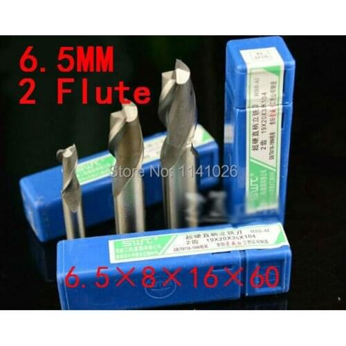 Free Shipping 10 pcs/set 6.5MM 2 Flute HSS & Aluminium End Mill Cutter CNC Bit Milling Machinery tools Cutting tools.Lathe Tool