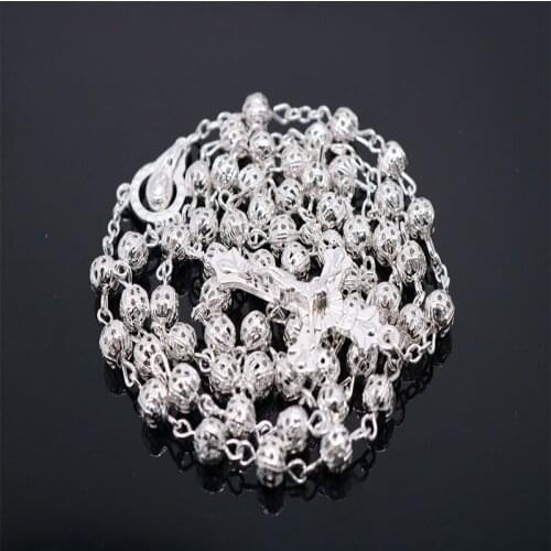 Christ Jesus Cross Necklace Jesus Christian Virgin Mary Siamese Pendant Gold Alloy Mens Chain Catholic Jewelry