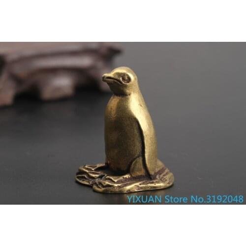 Pequeño pingüino colgante de cobre adorno de coche colgante artesanía