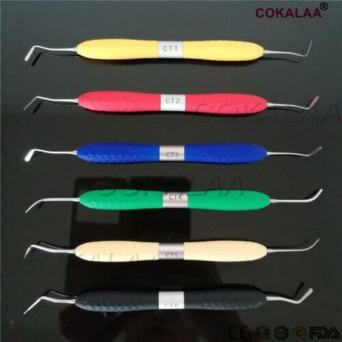 CT1-CT6 6pcs Dental Resin Compound Filling Resin Filling Head Set Thick set handle Restoration Dental Instrument