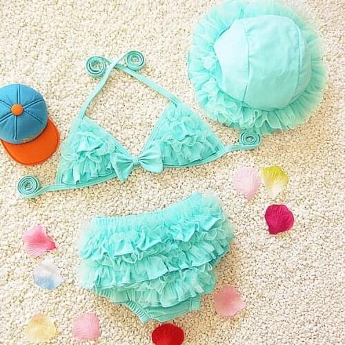 Childrens swimwear baby childrens swimwear girls two-piece costumes swimming caps 2020 new summer swimsuit