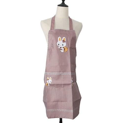 1PC Cooking Apron Cartoon Kitchen Rabbit Sleeveless Double Pocket Household Cleaning Aprons for Adults Women Lady Cloth Protect