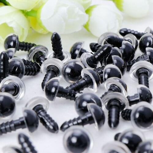 100pcs 12mm Plastic Safety Eyes For Bear Stuffed Toys Snap Animal Puppet Doll Making DIY Craft Accessories With Washers 54DF