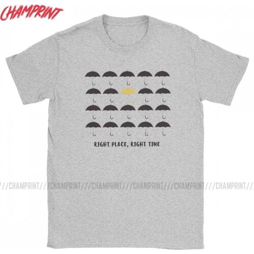 HIMYM Right Place Right Time T Shirt Mens Cotton T-Shirts How I Met Your Mother Tees Short Sleeve Clothing Birthday Present