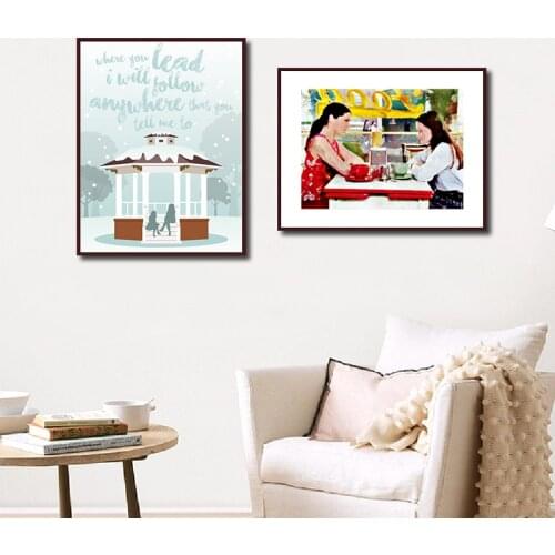 Classic U.S. Drama Gilmore Girls Poster Home Wall Decorative Pictures BREAKFAST AT LUKES Kitchen Abstract Art Canvas Painting