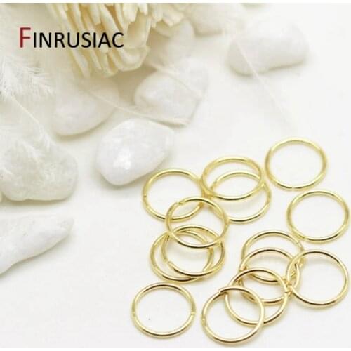 100pcs/lot Wholesale 4mm / 5mm / 6mm / 8mm Open Jump Rings for Jewelry Making 14k Real Gold Plated Brass Metal Ring DIY Fittings