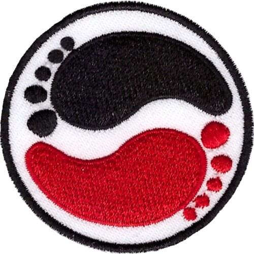 Red and black foot sole Embroidered Iron Sew on Car Patches Biker Absolute Ultimate