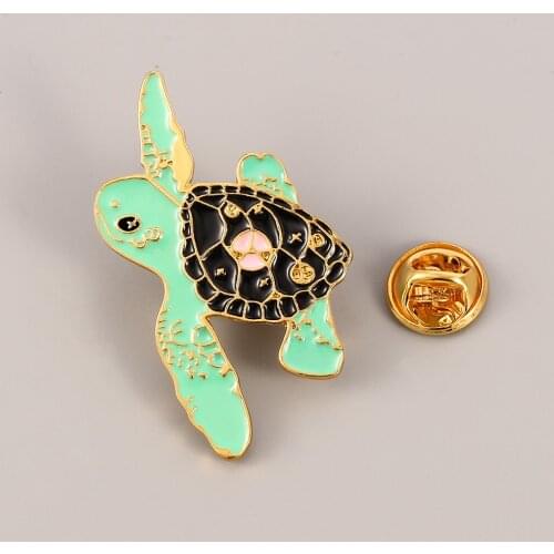 Cute animal turtle crawling brooch fashion cartoon environmental pins cute childrens day special gift