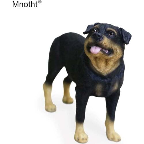 Mnotht Mini Toy 1/6 Rottweiler Dog Simulation Standing Dog Model Resin Anmial Scene Accessory for Action Figure Collection Gift